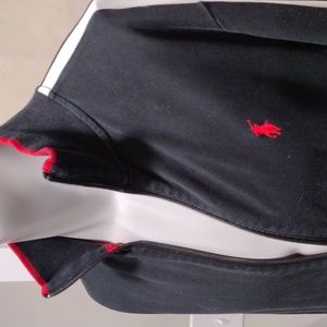 Polo by Ralph Lauren mens black and white cotton zip jacket. Large